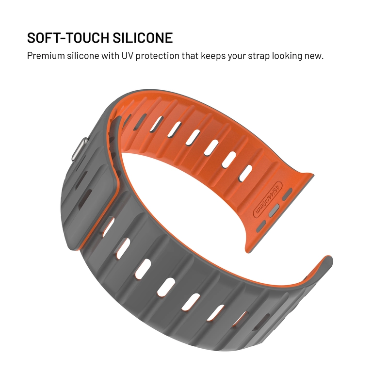 FIXED Mag Silikone rem til Apple Watch 42/44/45/46/49mm lysegrå - 8018299