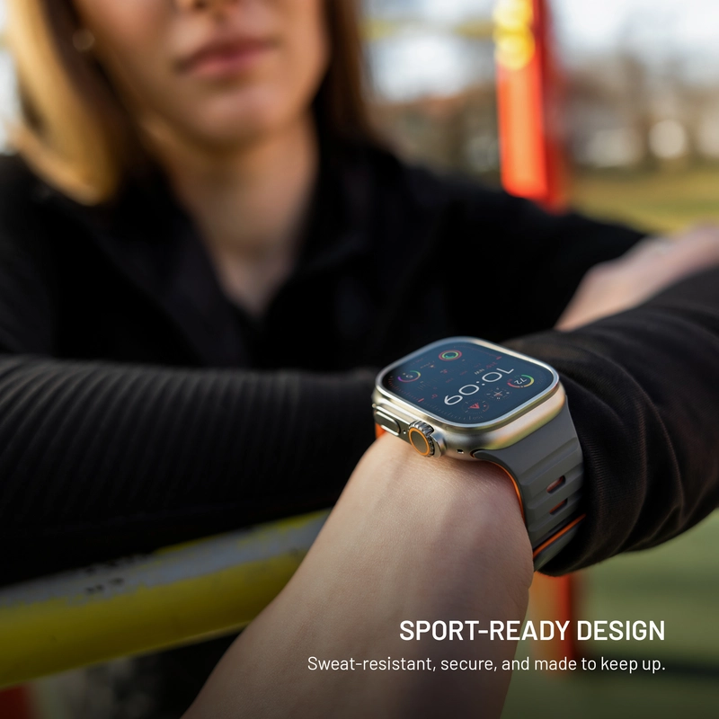 FIXED Mag Silikone rem til Apple Watch 42/44/45/46/49mm lysegrå - 8018299