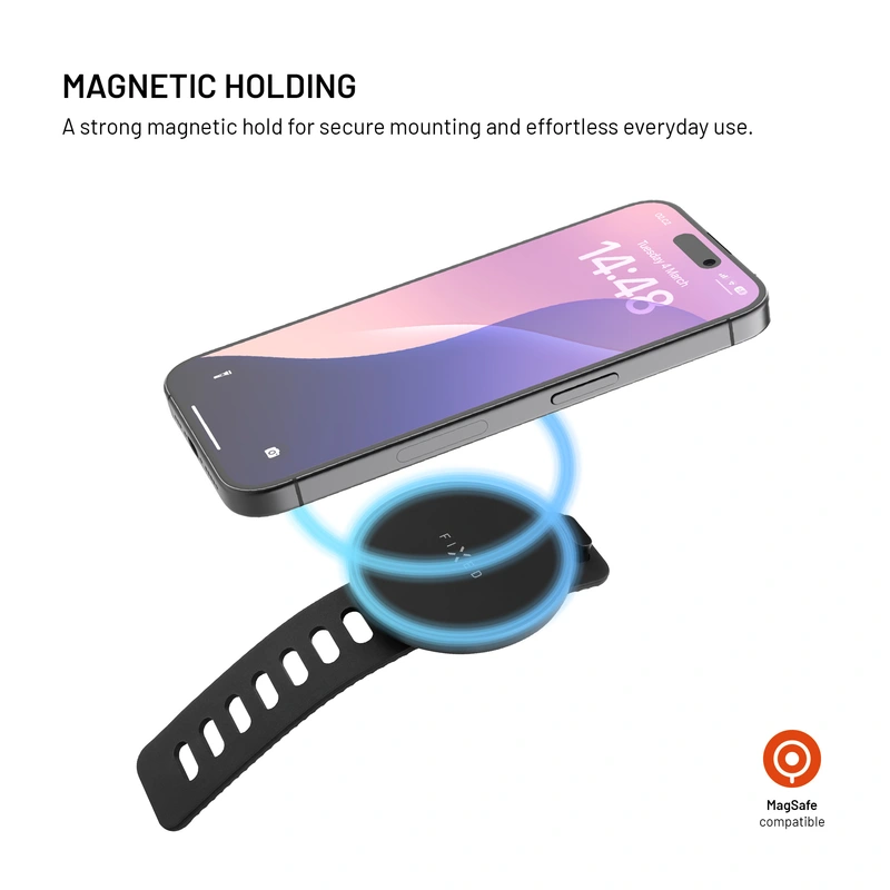 FIXED MagGrip Active Smartphone-holder til styret Sort - 8018301