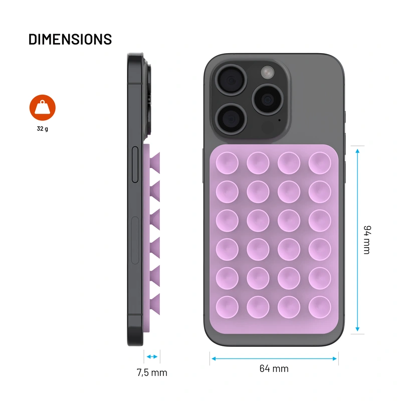 FIXED MAGMATE MagSafe holder med sugekopper Pink - 8018335