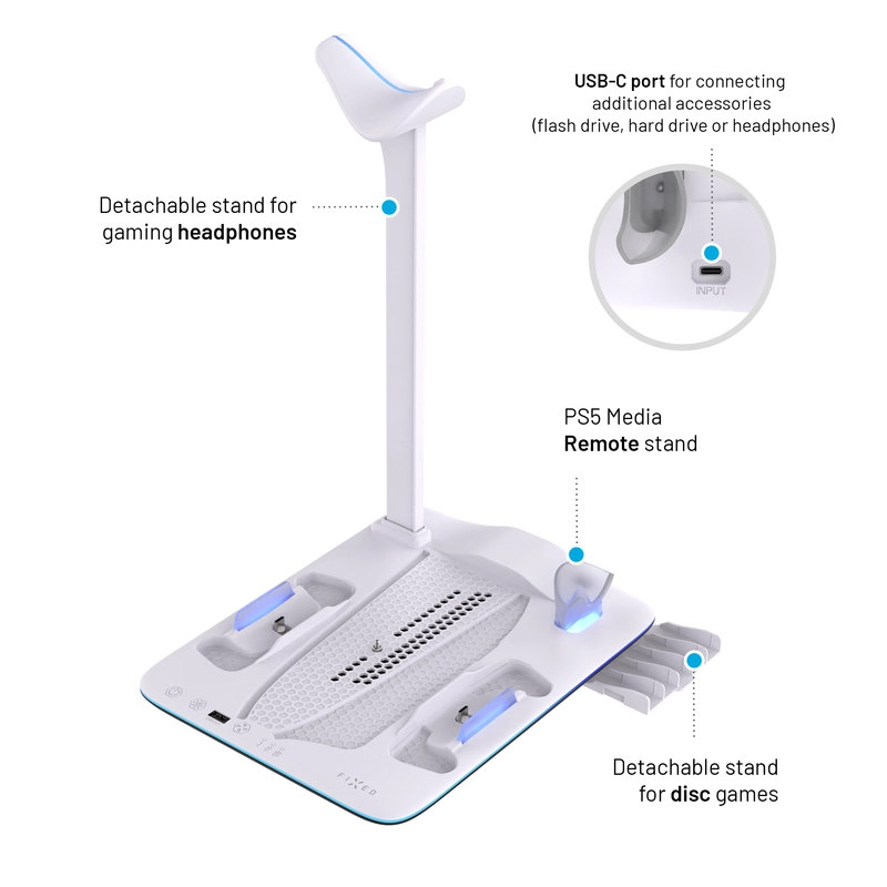 FIXED Multifunktionel PS5 Pro/Slim Dockingstation - 8018354