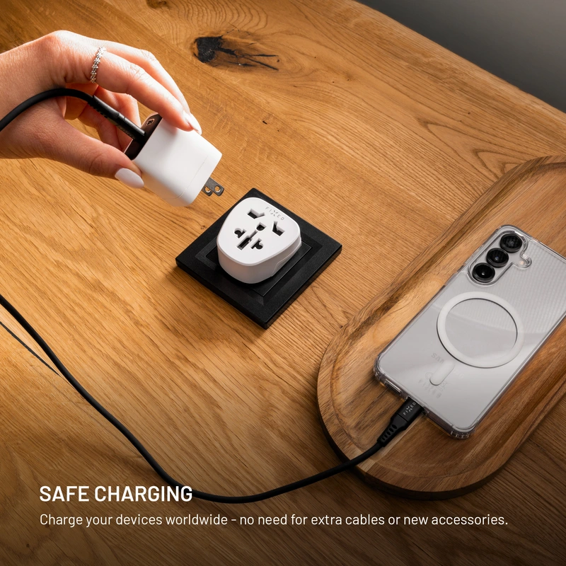 FIXED Rejseadapter Schuko EU/Verden Hvid - 8018357