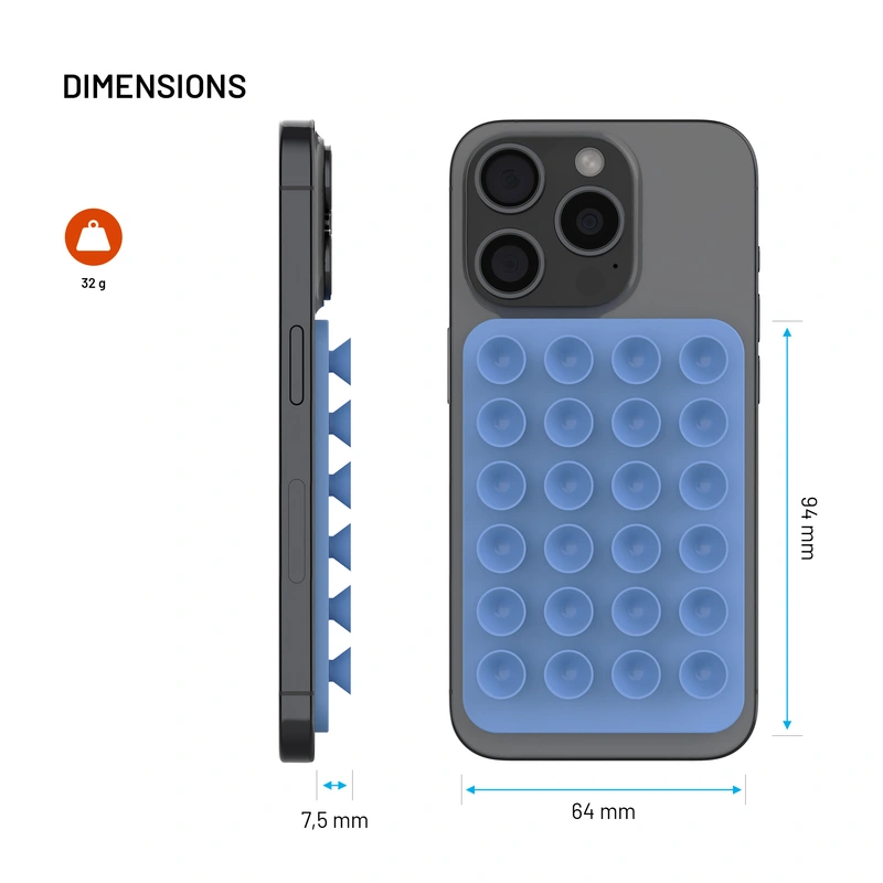 FIXED MAGMATE MagSafe holder med sugekopper Blå - 8018404