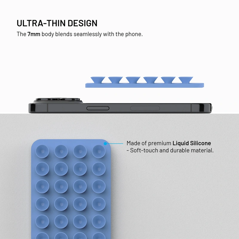 FIXED MAGMATE MagSafe holder med sugekopper Blå - 8018404