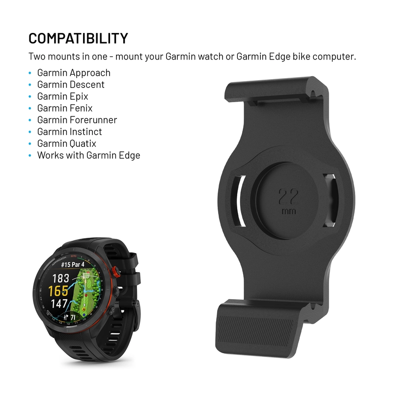 FIXED Cykelholder til Garmin smartwatches 22mm Sort - 8018427