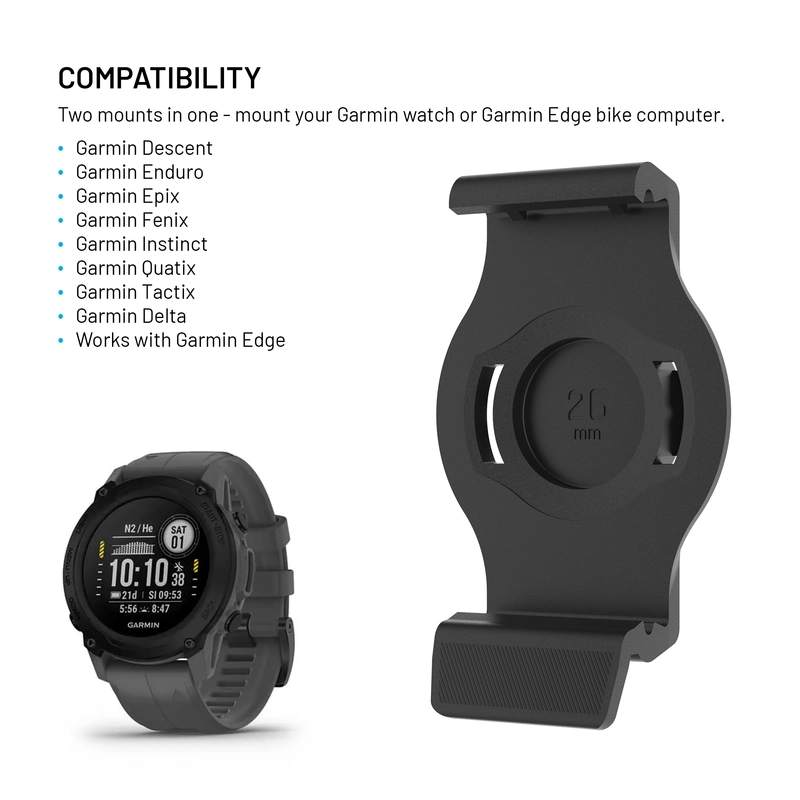 FIXED Cykelholder til Garmin smartwatches 26mm Sort - 8018428