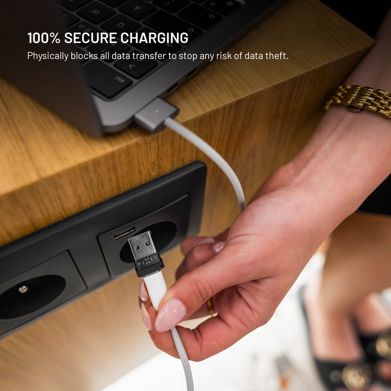 FIXED Data Blocker 2-i-1 USB-A & USB-C 240W for sikker opladning Sort - 8018432