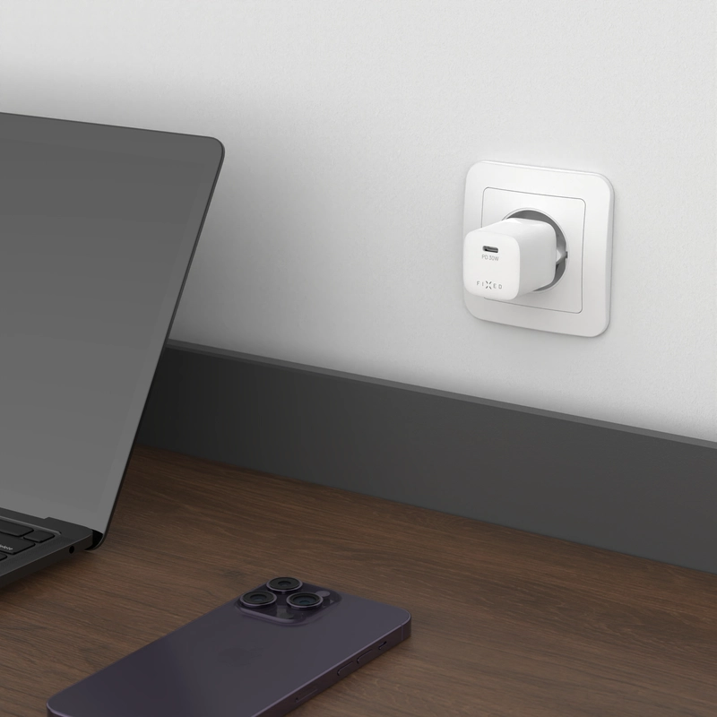 FIXED Super Hurtig Mini Hjemmeoplader USB-C PD 30W Hvid - 8018548