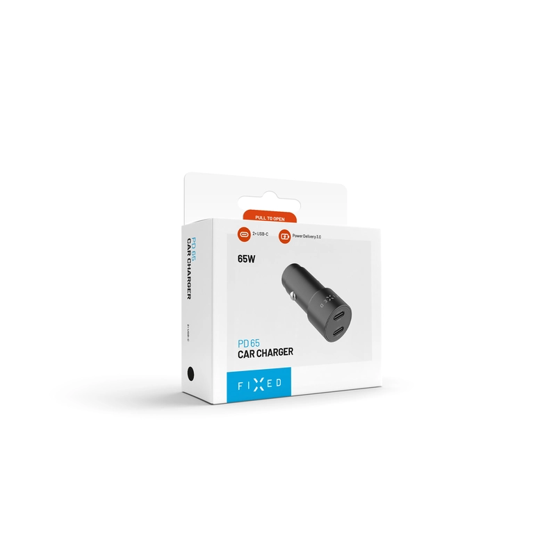 FIXED Superhurtig 65W 2x USB-C-biloplader Sort - 8018550