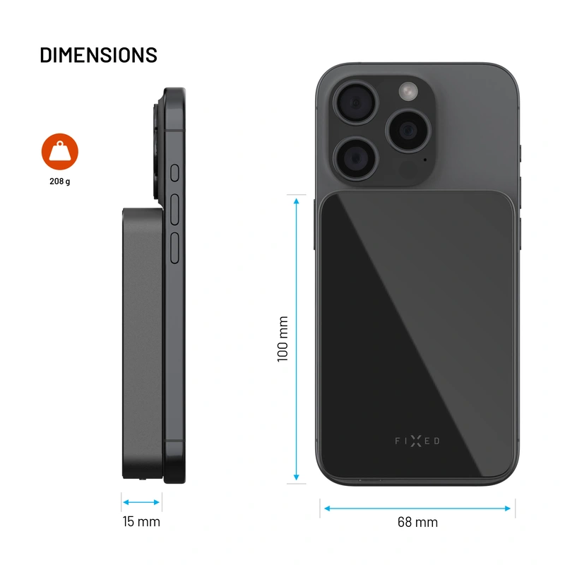 FIXED MagZen 10 Crystal Qi2 Standard 10.000 mAh Sort - 8018606