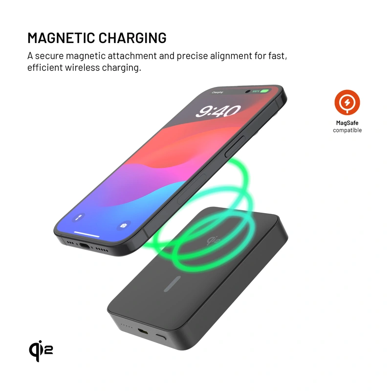 FIXED MagZen 10 Crystal Qi2 Standard 10.000 mAh Sort - 8018606