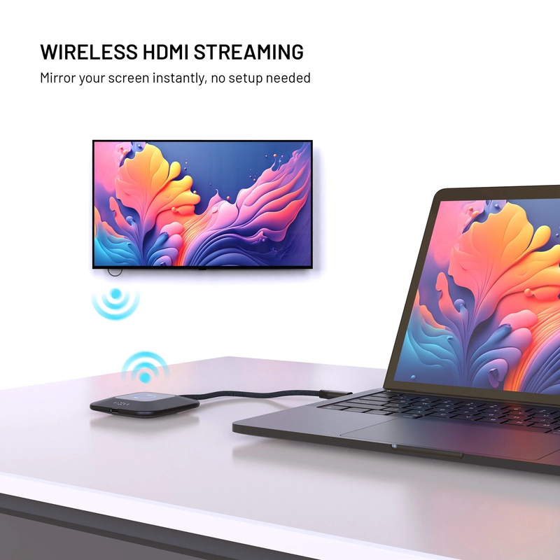 FIXED AirLink trådløs USB-C/HDMI-sender Sort - 8018637