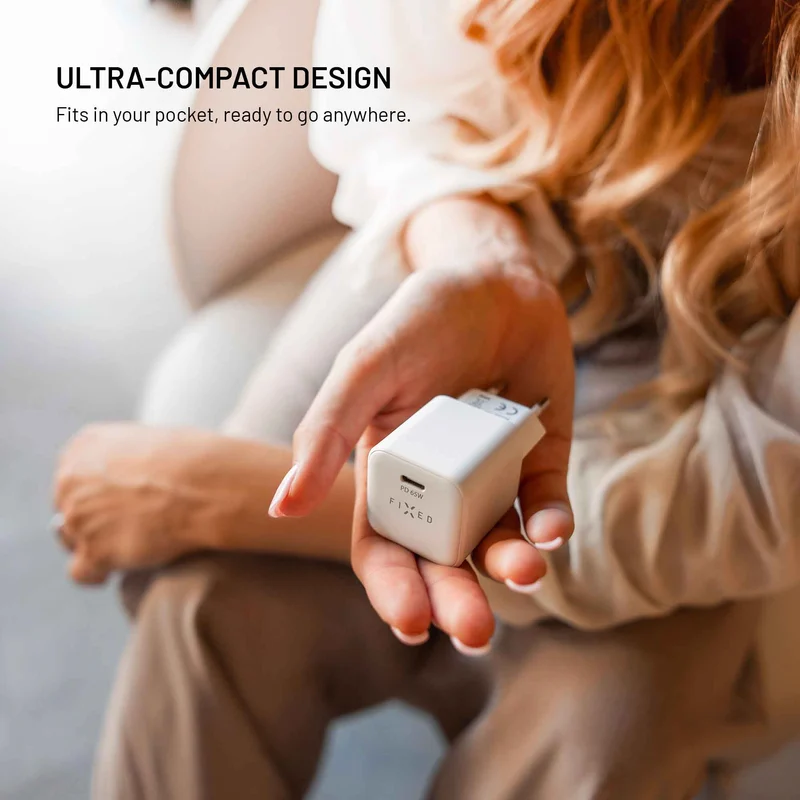 FIXED Super Hurtig Mini Hjemmeoplader USB-C PD 65W Hvid - 8018896