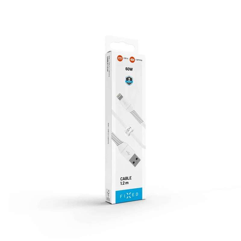 FIXED LIQUID silikone kabel USB-A/Lightning 1.2m Hvid - 8018922