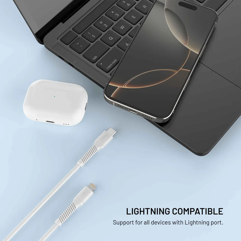 FIXED LIQUID silikone kabel USB-C/Lightning 1.2m Hvid - 8018923