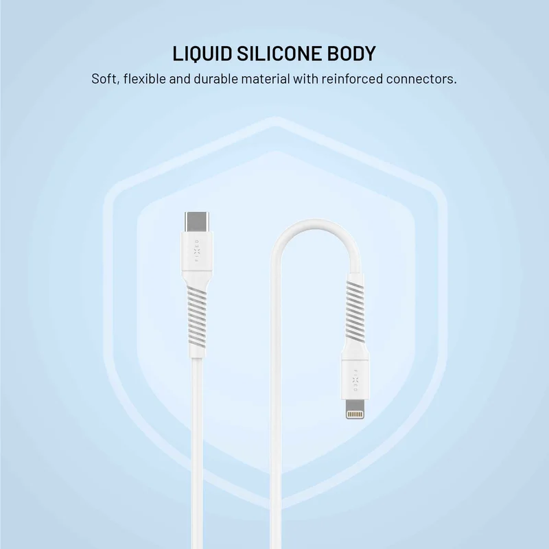 FIXED LIQUID silikone kabel USB-C/Lightning 1.2m Hvid - 8018923