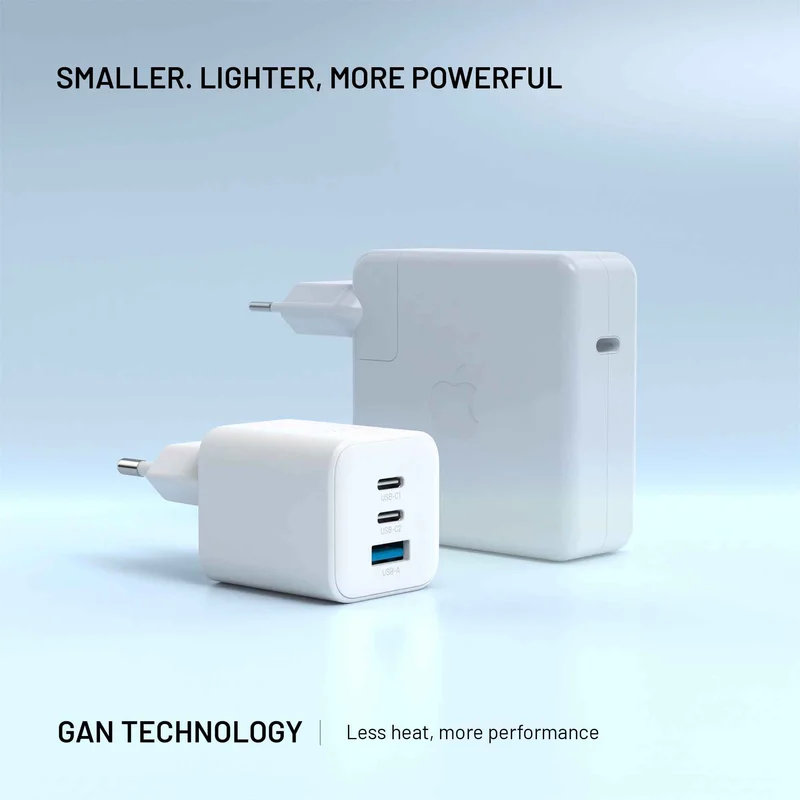 FIXED Superhurtig mini-oplader 65 W 2xUSB-C PD + USB-A hvid - 8019061