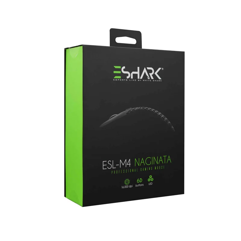 White Shark Premium NAGINATA Gaming Mus Kablet 6D 16.000dpi Sort - 2053978