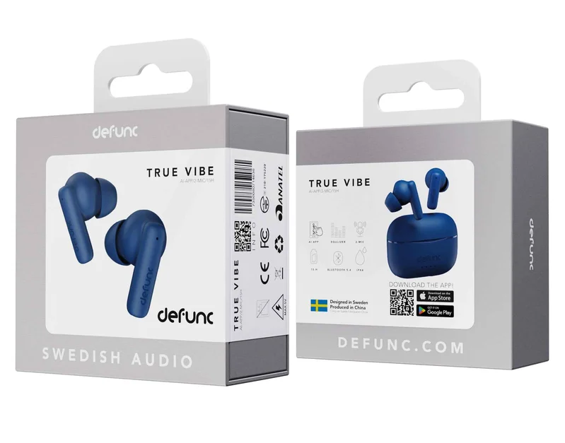 Defunc TRUE VIBE TWS Plugin In-Ear BT Headset Blå - 8071003