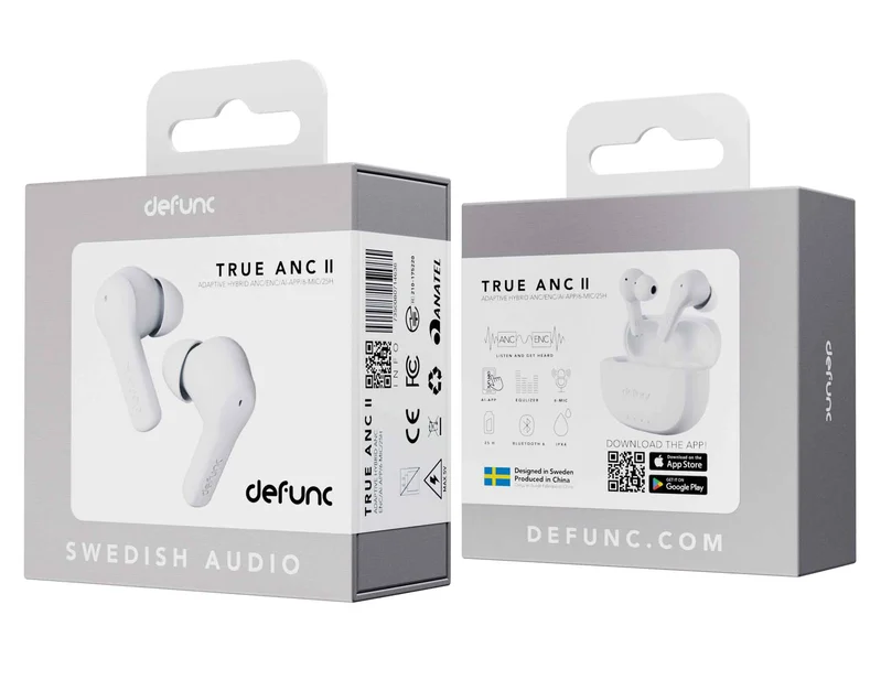 Defunc TRUE ANC II TWS Plugin In-Ear BT Headset Hvid - 8071018