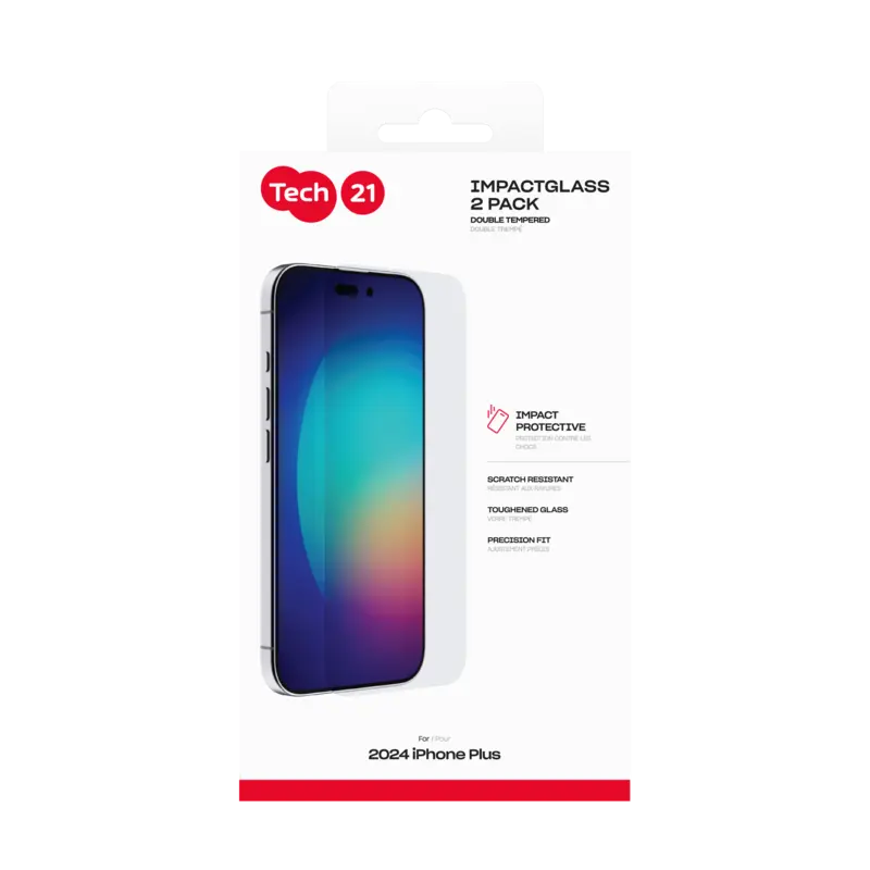 Tech21 Impact Glass 2-pack Extra Strong Apple iPhone 16 Plus - 8674230