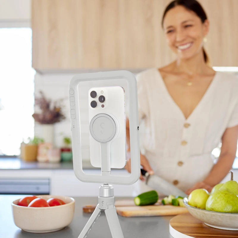 Shiftcam SnapStudio LED Light Frame med batteri MagSafe-kompatibelt Greige - 9350693