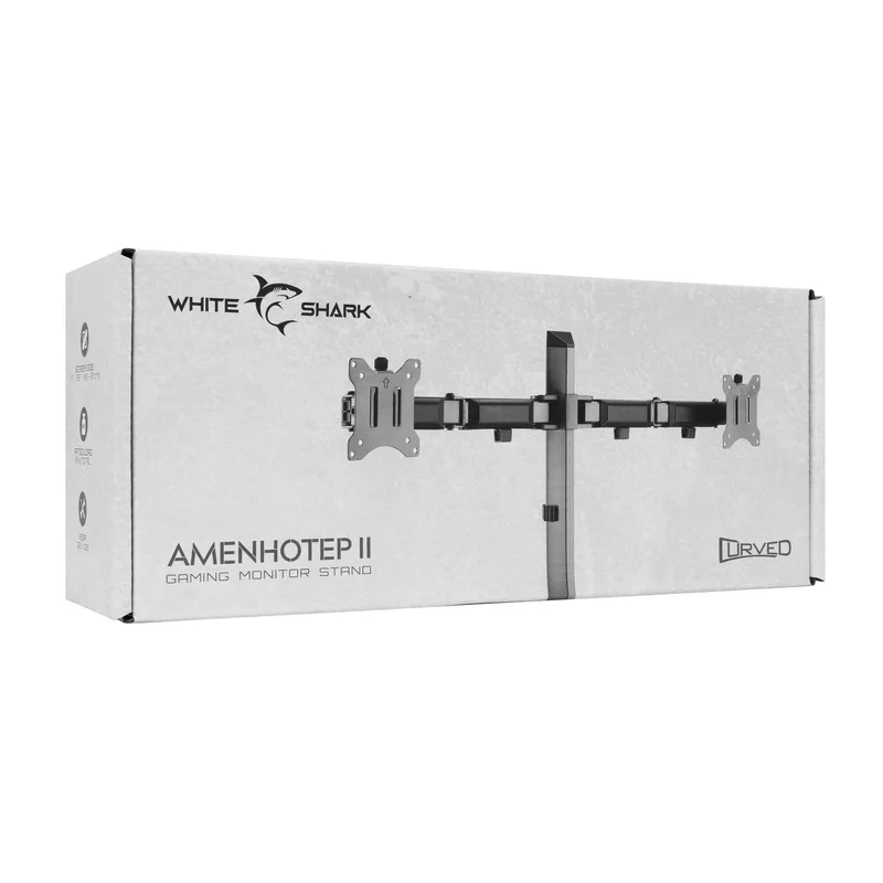 White Shark AMENHOTEP II Dobbelt Monitorholder VESA 100/32