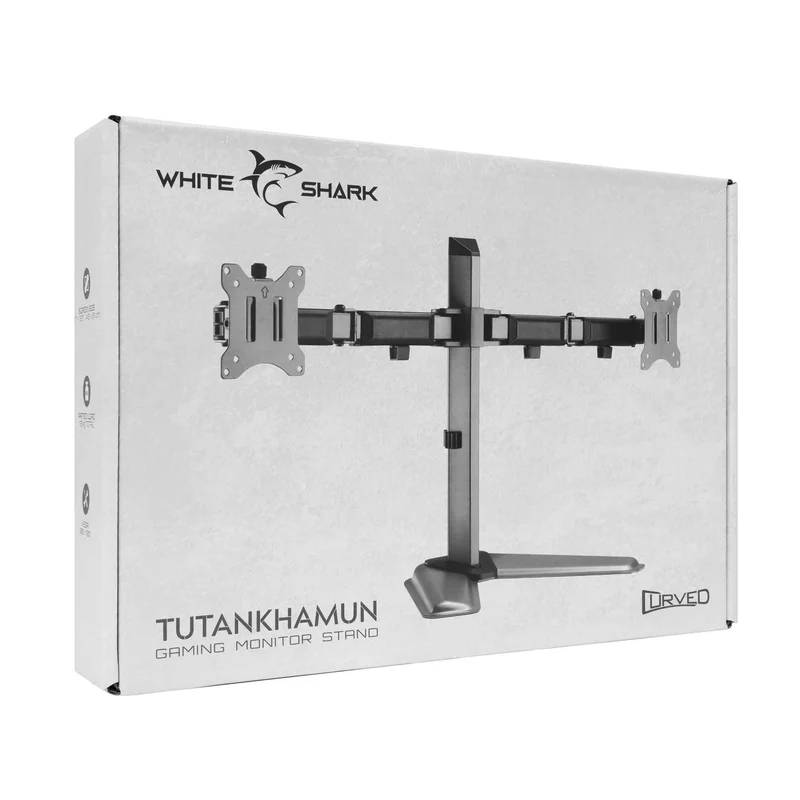 White Shark TUTANKHAMUN Dobbelt Monitorholder VESA 100/32