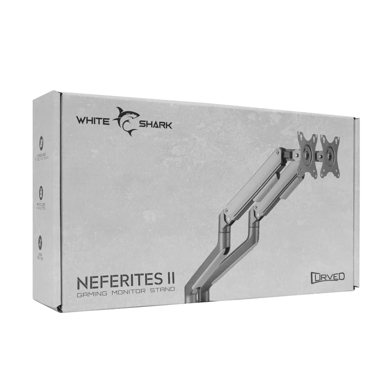 White Shark NEFERITES II Dobbelt Monitorholder VESA 100/32