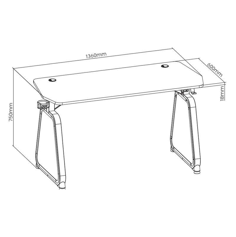 White Shark MEDUSA RGB Belysning Spillebord 136x60x75cm Sort - 9450302
