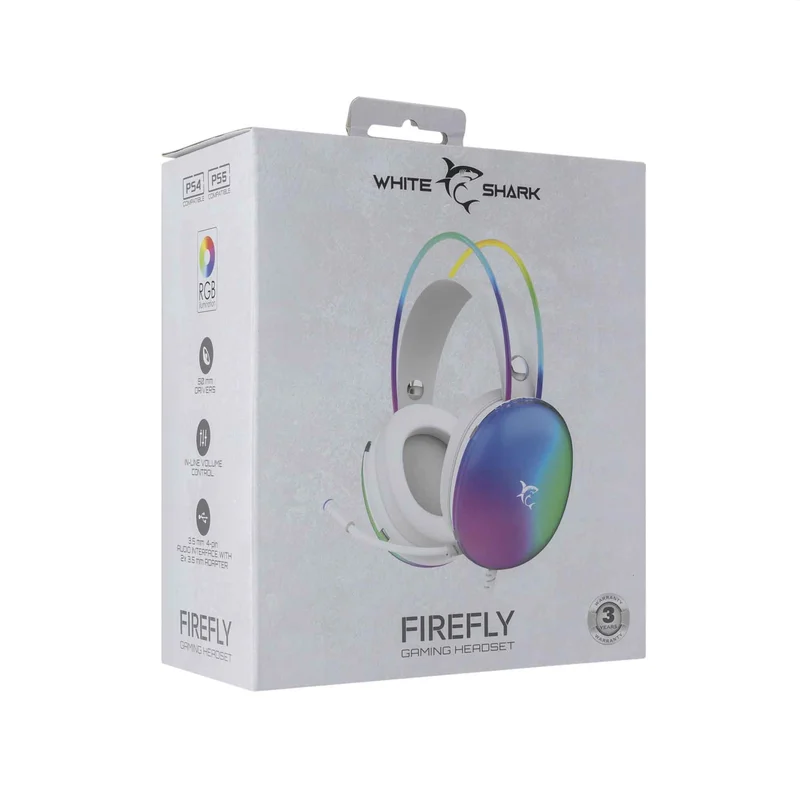 White Shark FIREFLY On-Ear Gaming Headset Hvid - 9450328
