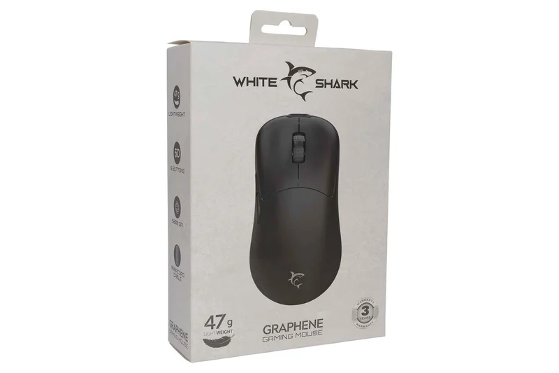 White Shark GRAPHENE Gaming Mus Kablet 6D 12.400dpi Sort - 9450355