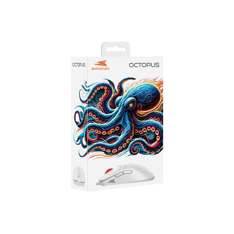 Baracuda OCTOPUS Gaming Mus Kablet 6D 3.600dpi Hvid - 9450361