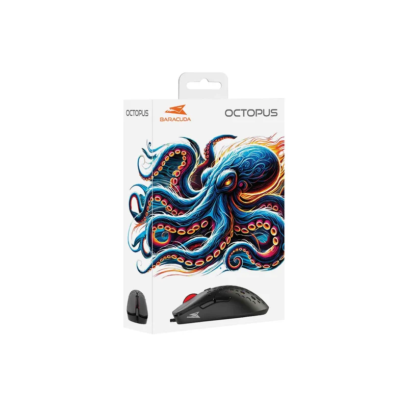 Baracuda OCTOPUS Gaming Mus Kablet 6D 3.600dpi Sort - 9450362