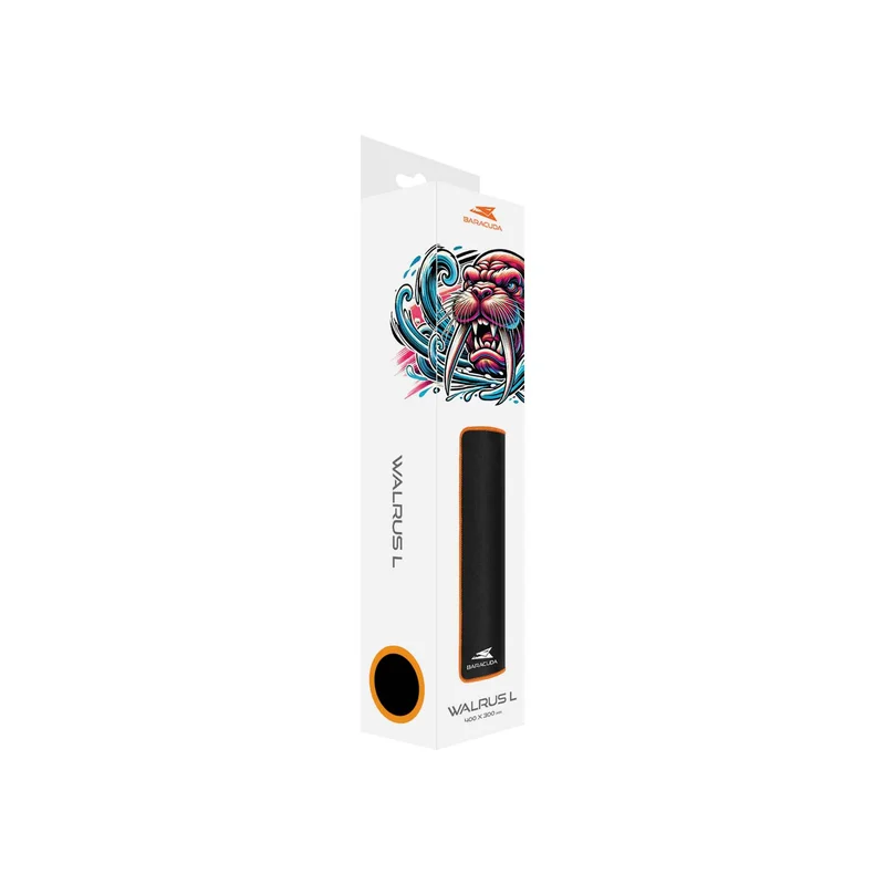 Baracuda WALRUS L Gaming Musemåtte 400x300mm Sort/Orange - 9450365