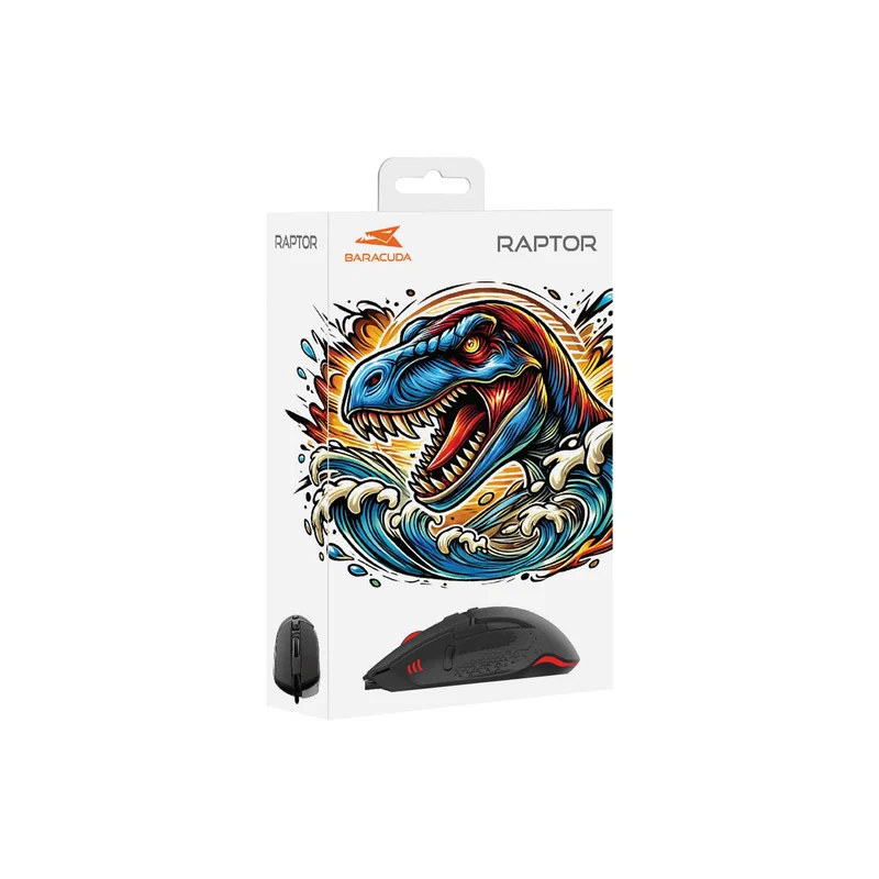Baracuda RAPTOR Gaming Mus Kablet 8D 6.400dpi Sort - 9450379