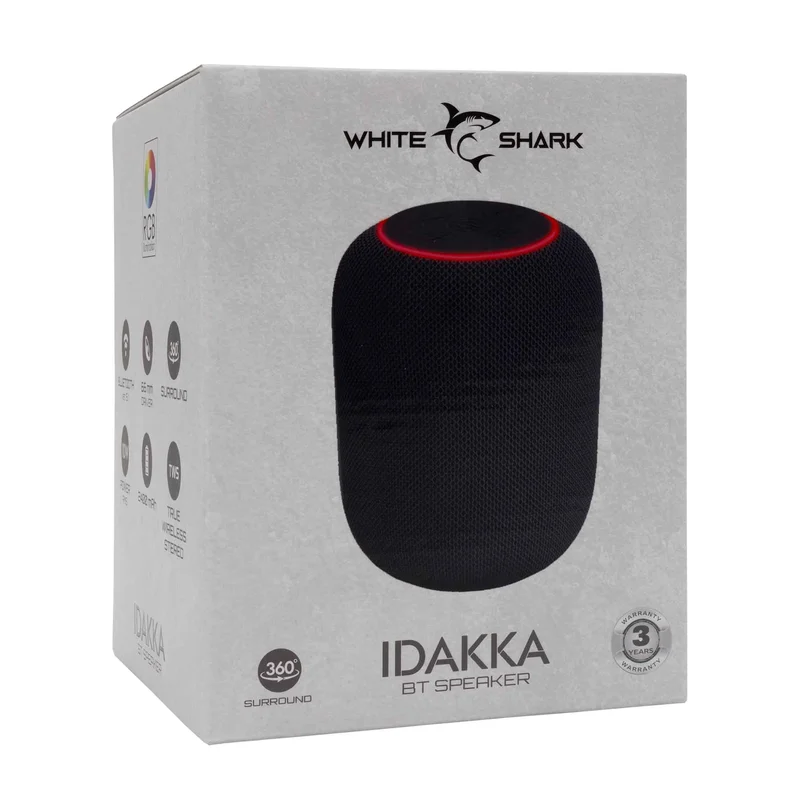 White Shark IDAKKA Bluetooth Højttaler 2.400mAh Sort - 9450405