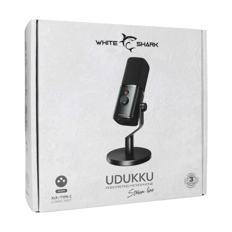 White Shark UDUKKU USB-X/XLR Dynamisk Mikrofon inkl. Stativ Sort - 9450732