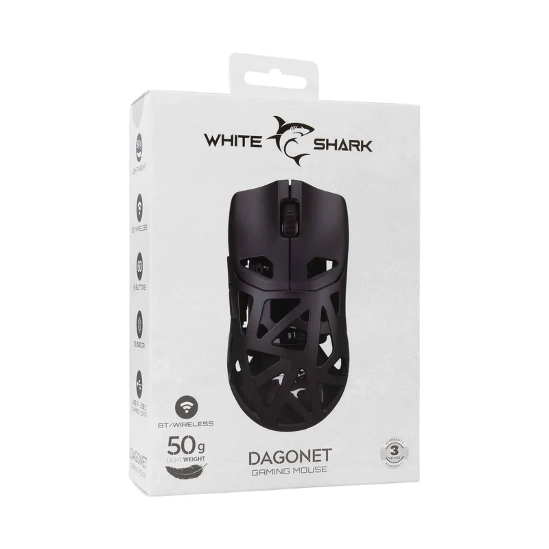 White Shark DAGONET Trådløse Gaming Mus 6D 24.000dpi Sort - 9450735