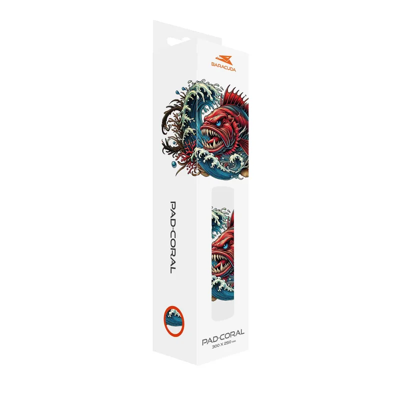 Baracuda CORAL M Gaming Musemåtte 300x250mm Sort/Rød - 9450790