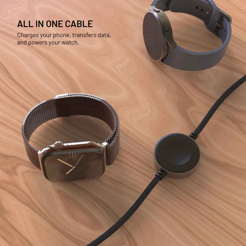 FIXED USB-C strømkabel til Apple & Galaxy Watch 1,5 m sort - 8019220
