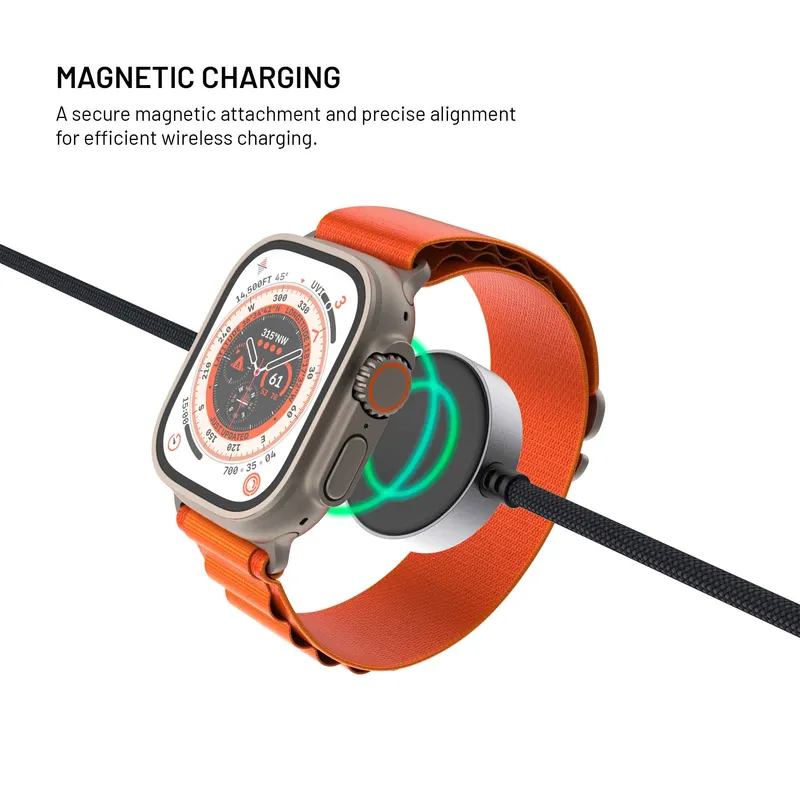 FIXED USB-C strømkabel til Apple & Galaxy Watch 1,5 m sort - 8019220