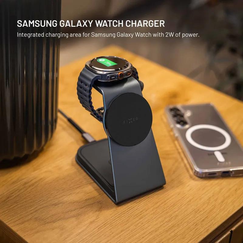 FIXED 3in1 Mag ALU 25W Qi2.2 Trådløs Samsung Opladningsstation Grå - 8019270