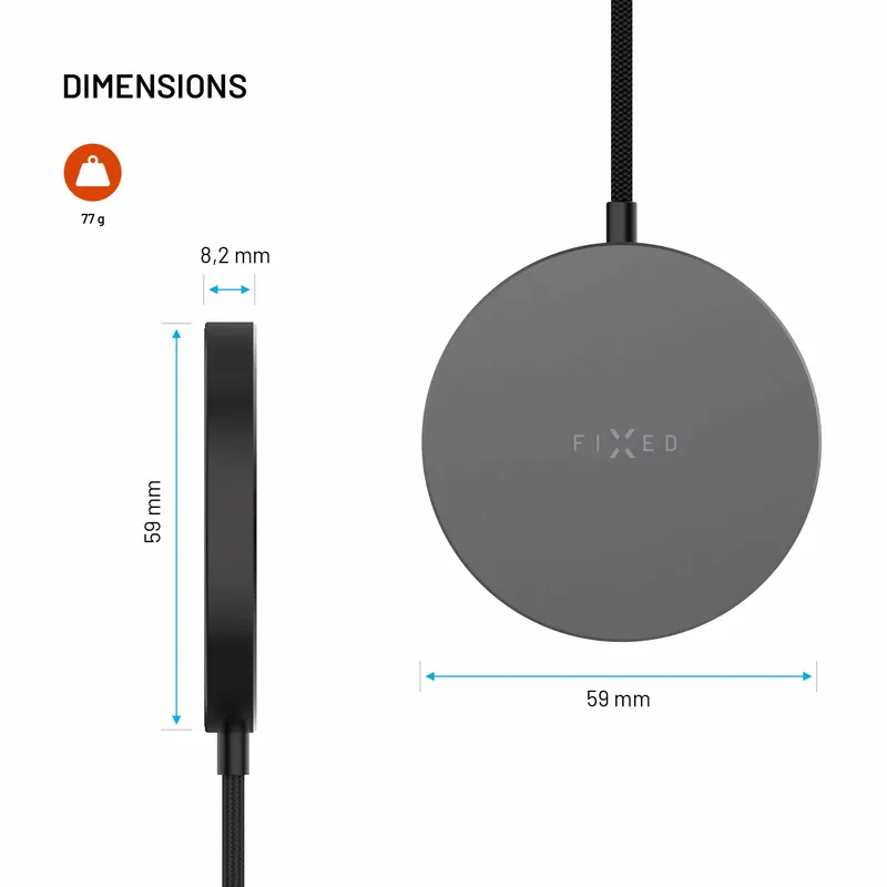 FIXED MagPad Slim Qi2.2 25W trådløs oplader Space Grey - 8019267