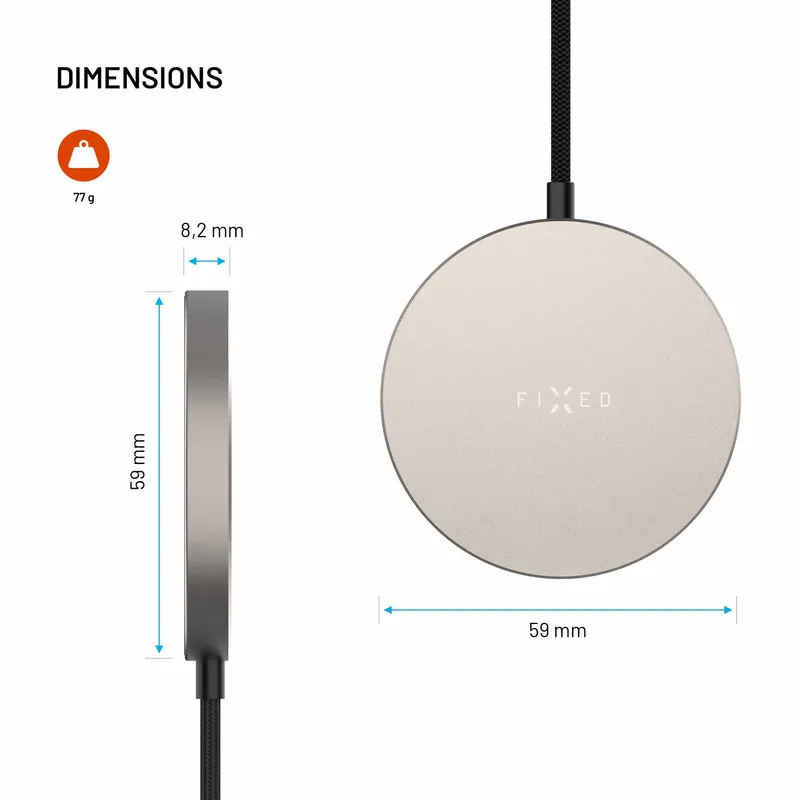 FIXED MagPad Slim Qi2.2 25W trådløs oplader Titan - 8019268