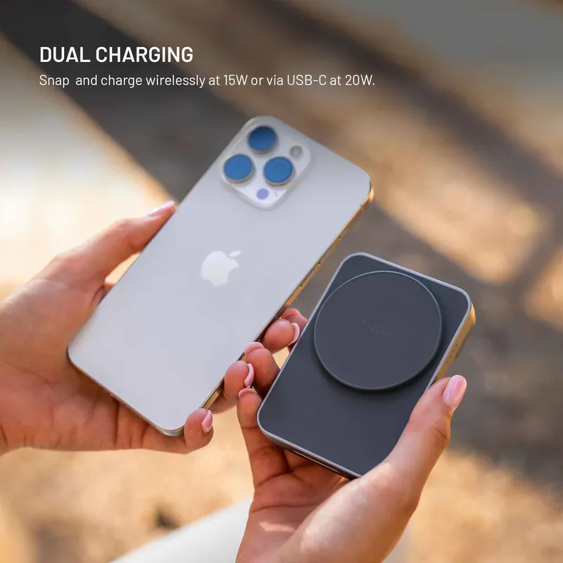 FIXED MagZen 5 Stand Qi2 20W Power Bank 5000mAh + Apple Watch oplader Grå - 8018895