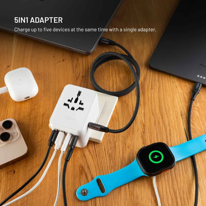 FIXED Rejselader USB-C/-A 70W EU/UK/USA/AUS Hvid - 8018910