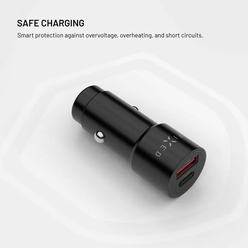 FIXED Superhurtig 63W USB-A/C Biloplader Sort - 8019266
