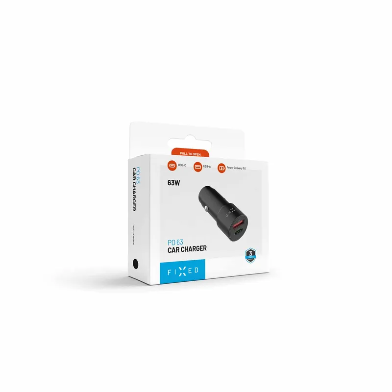 FIXED Superhurtig 63W USB-A/C Biloplader Sort - 8019266