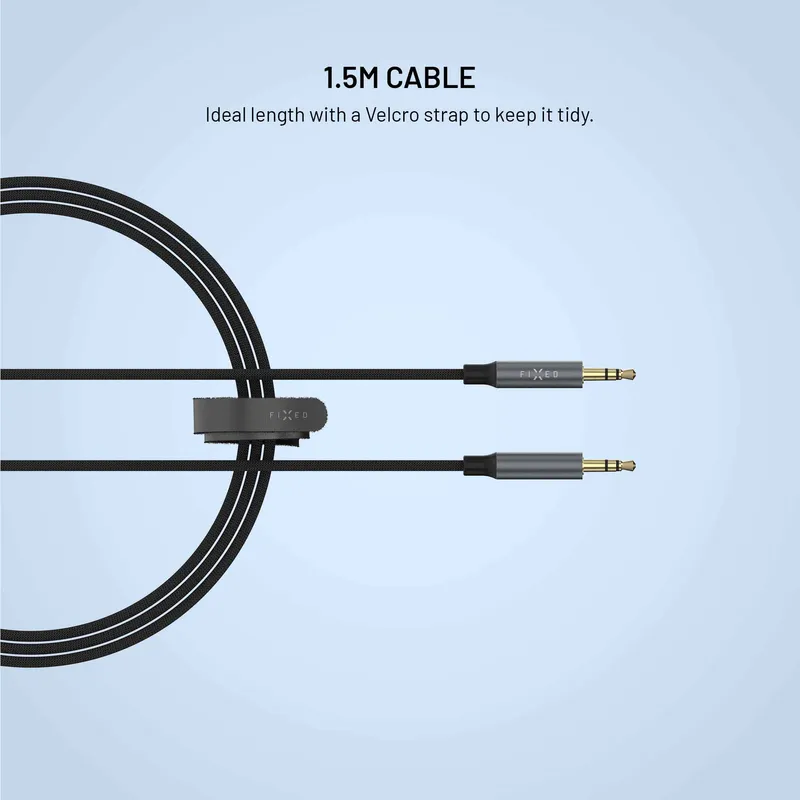 FIXED Link Premium 3.5mm Audio kabel 1.5m Rumgrå - 8019299